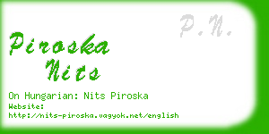 piroska nits business card